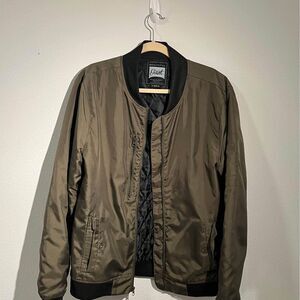 Men’s Olive Green Bomber Jacket Size Large